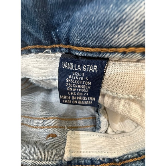 Vanilla Star Size 1 Washed Distressed Cuffed Denim Mom Short - Picture 7 of 7